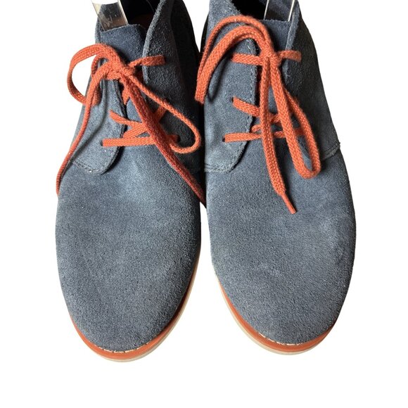 SeeVees 3 Eye Chukka Boots Size 8.5 Shadow Blue Suede Red Laces Ankle White Sole main image 8